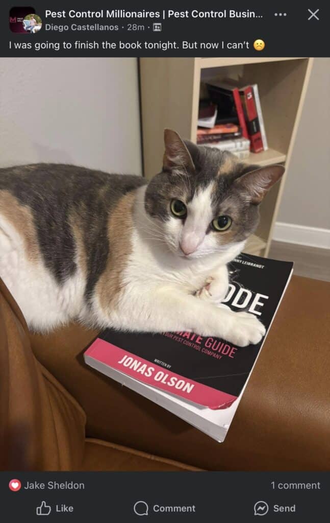 Pest control technician reading Zip Code Kings book