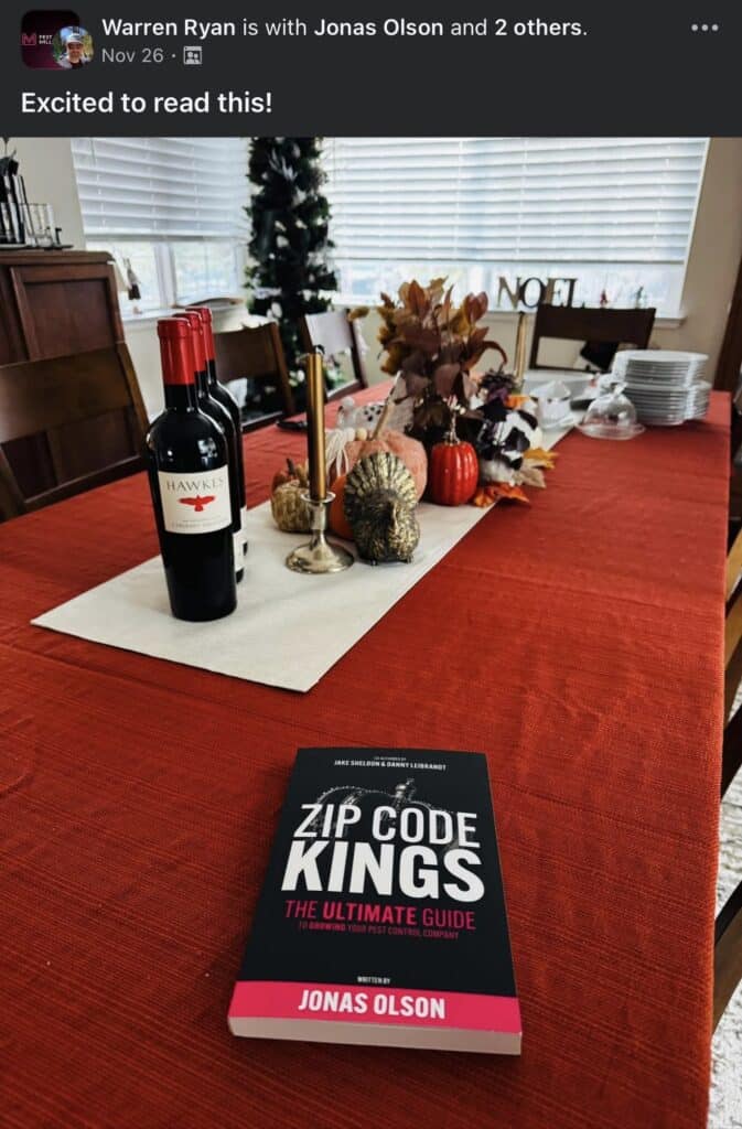 Pest control business owner testimonial with Zip Code Kings