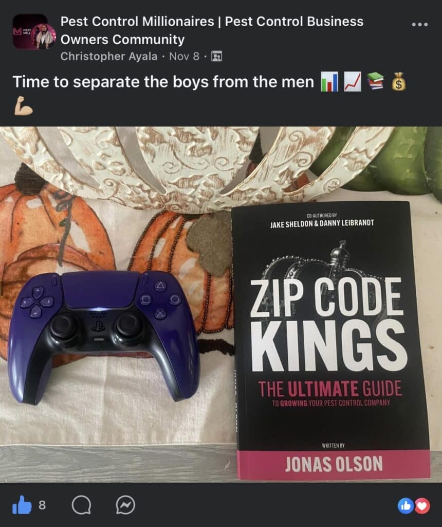 Zip Code Kings pest control marketing book reader photo