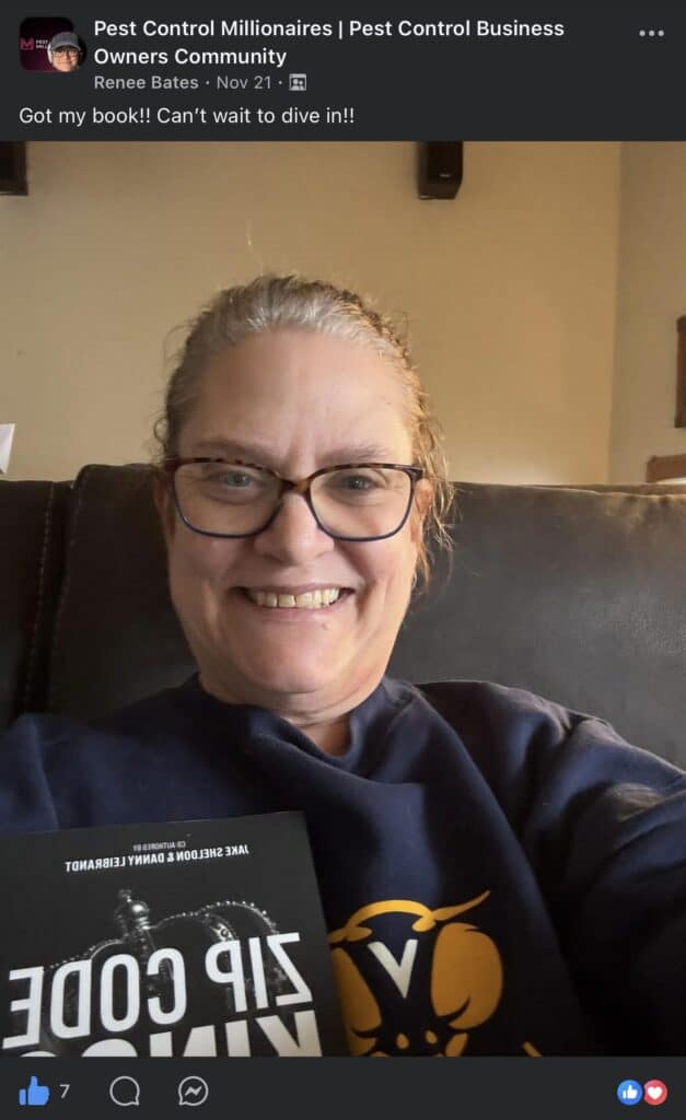 Zip Code Kings pest control book customer photo