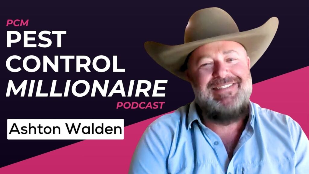 Pest Control Millionaire podcast thumbnail featuring guest Ashton Walden, on building a $700K pest control company in year one