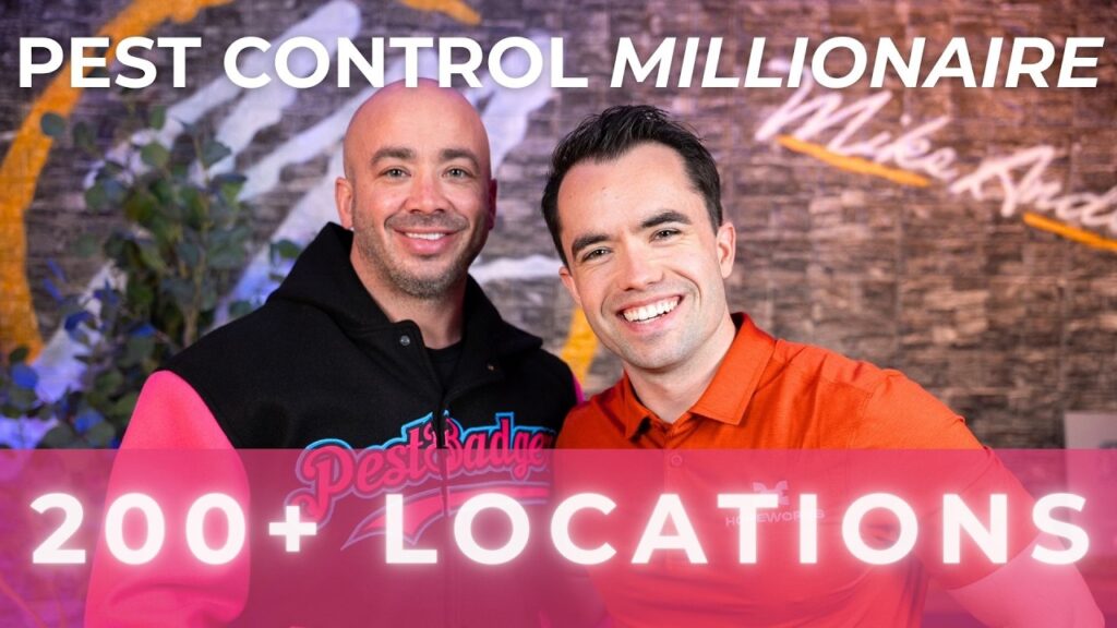 Pest Control Millionaire podcast thumbnail featuring guest Mike Andes, on building 214 locations without private equity